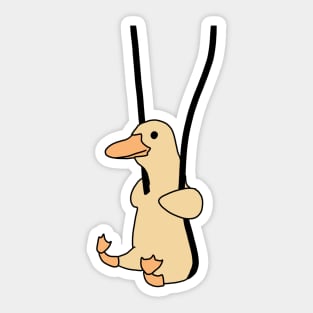 contemplative ducky on a swing | duck on swing Sticker